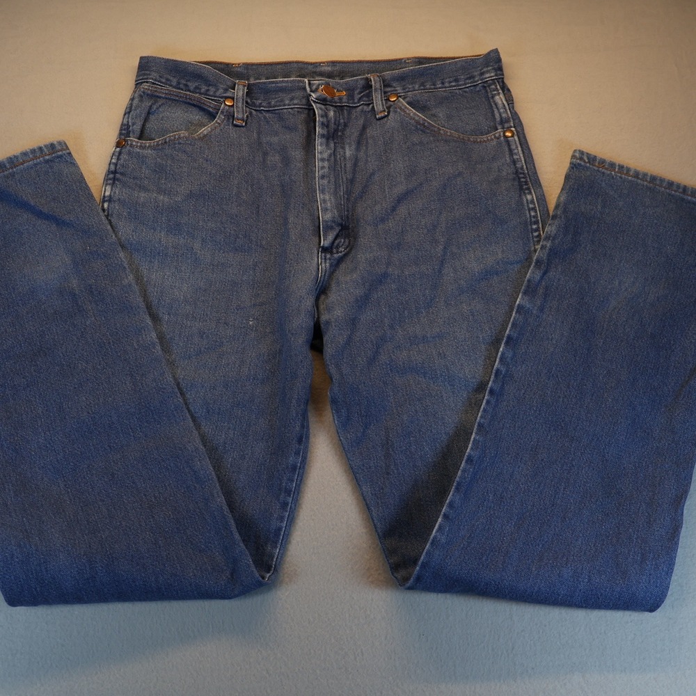 Wrangler 936PWD Cowboy Cut Slim Fit Blue Denim Jeans Mens 34x36